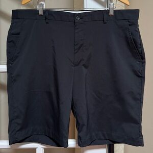 Greg Norman Collection Black Flat Front Performance Shorts